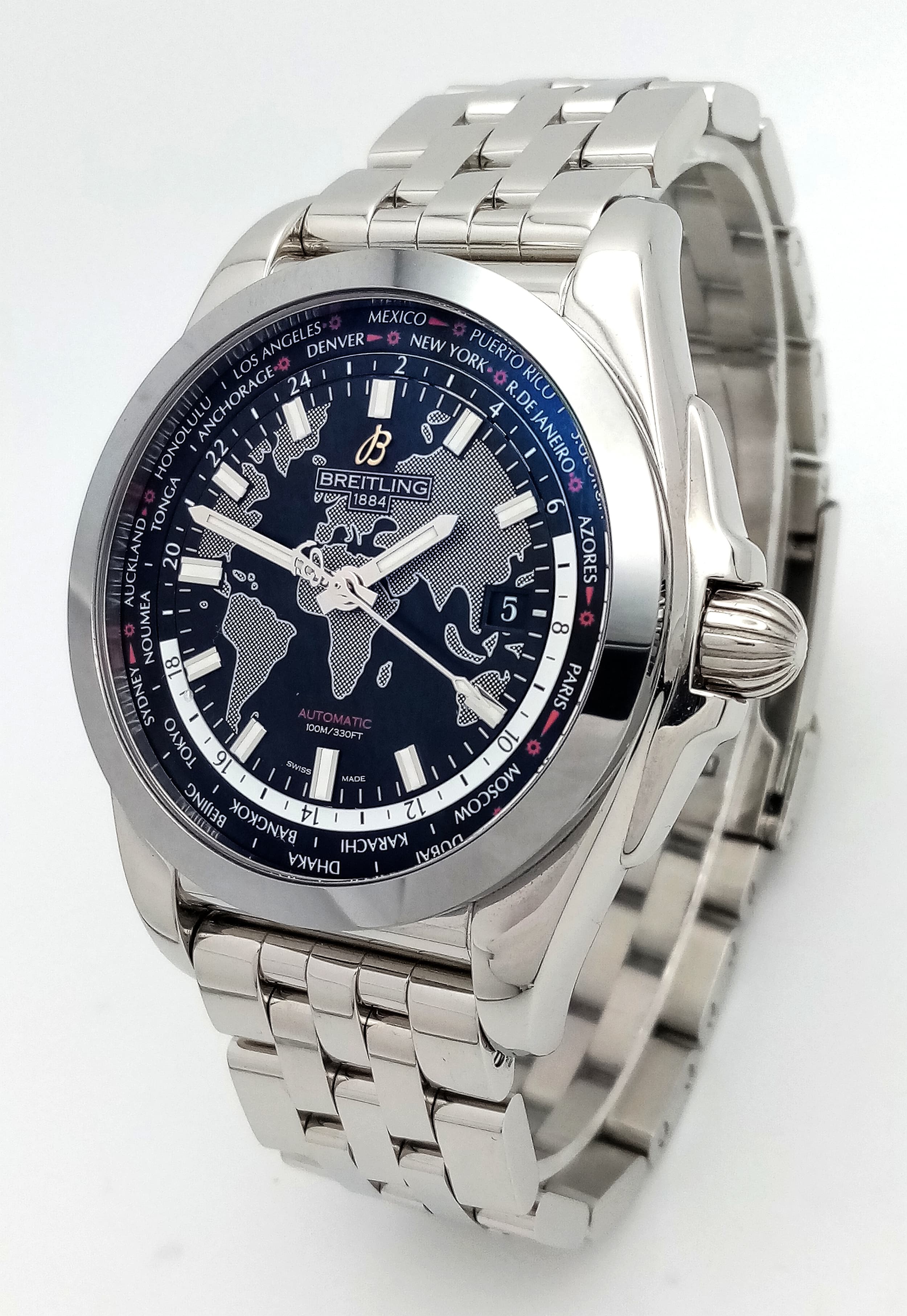 A Breitling Galactic Unitime Automatic Gents Watch.