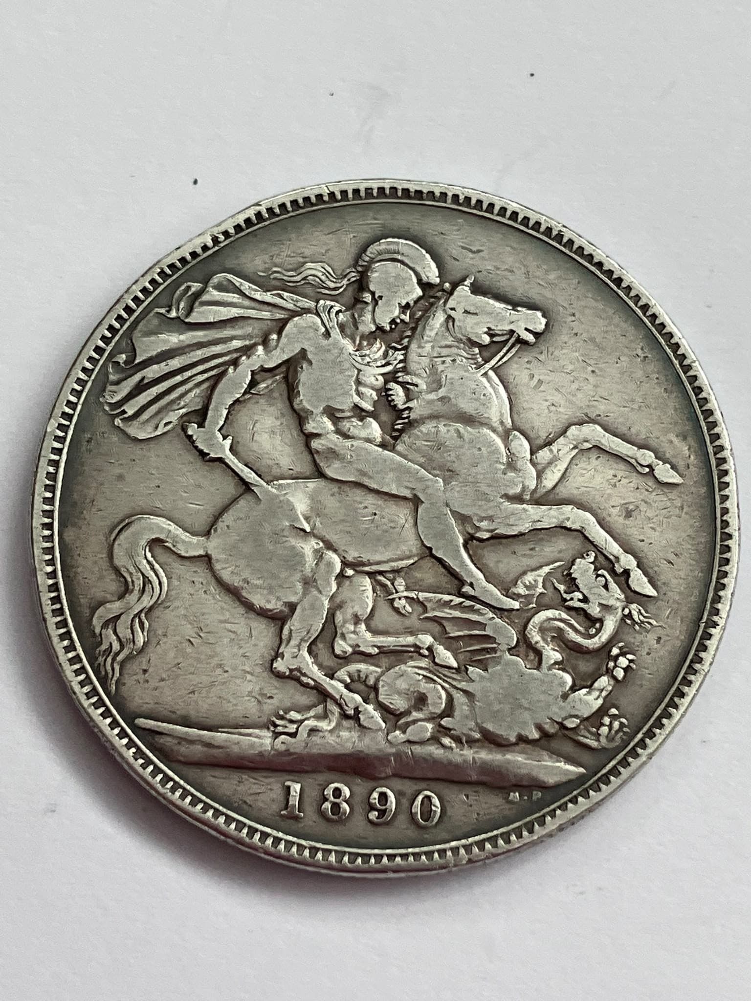 1890 SILVER CROWN coin. Extra Fine Condition, having bold and raised Definition to Both Sides. Exceptionally clear detail. High Grade Coin. Please see all pictures.