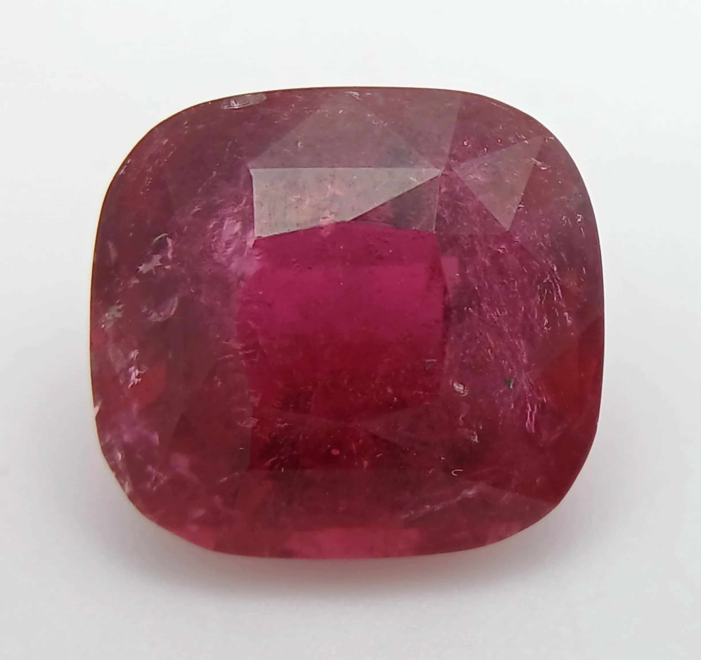 A 11.14ct Natural Rubellite Tourmaline Gemstone. Rare Large Size Cushion Shape, Africa Origin. GGI certified. Ref: IJ 06