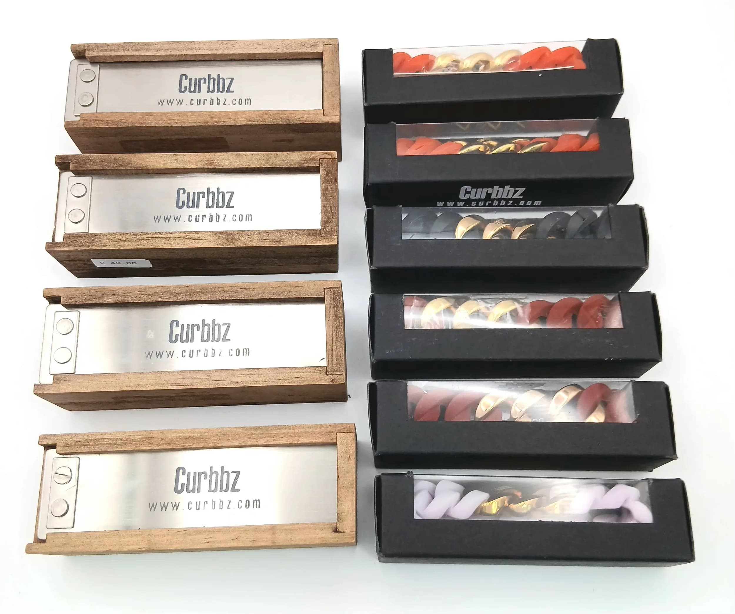 10 Curbbz Chunky Bracelets. Metal and silicone. 15.5cm inner diameter. Comes with boxes. As new condition. Please see photos for details.