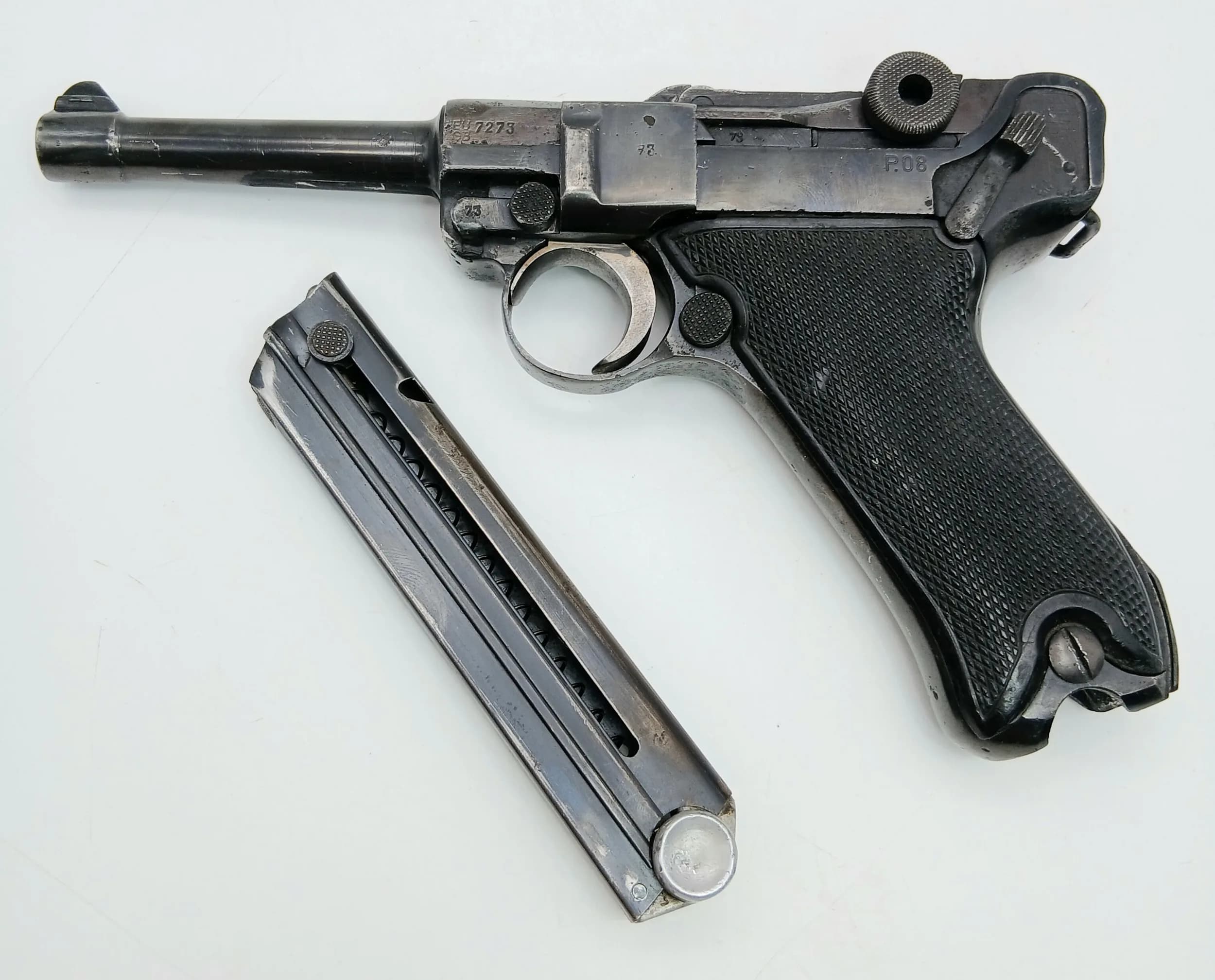 A 1941 WW2 German Nazi Mauser Luger P08 Semi-Automatic Pistol
