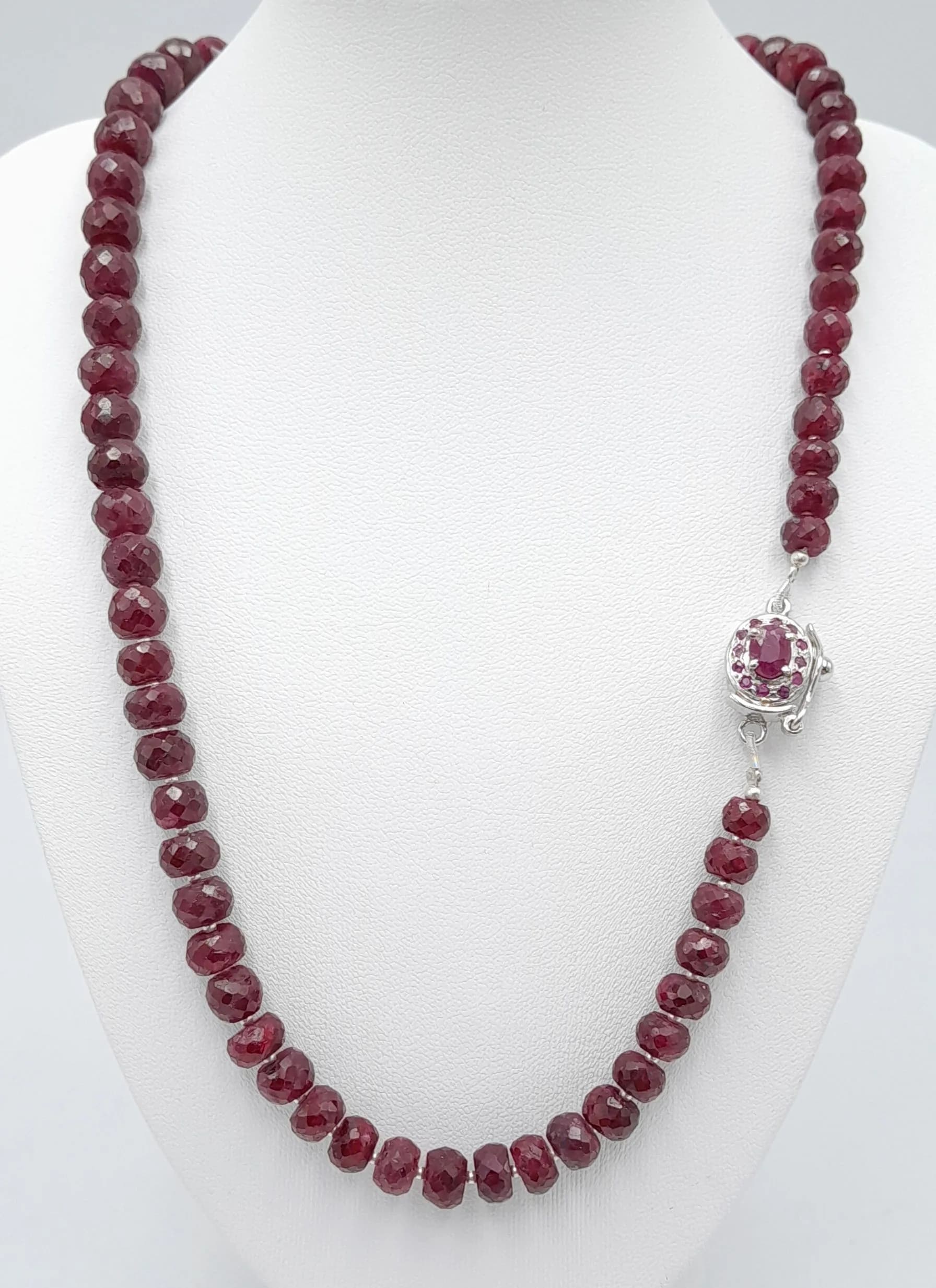 A 250ctw Ruby Gemstone Single Strand Necklace